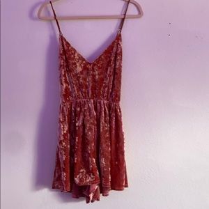 PINK VELVET ROMPER